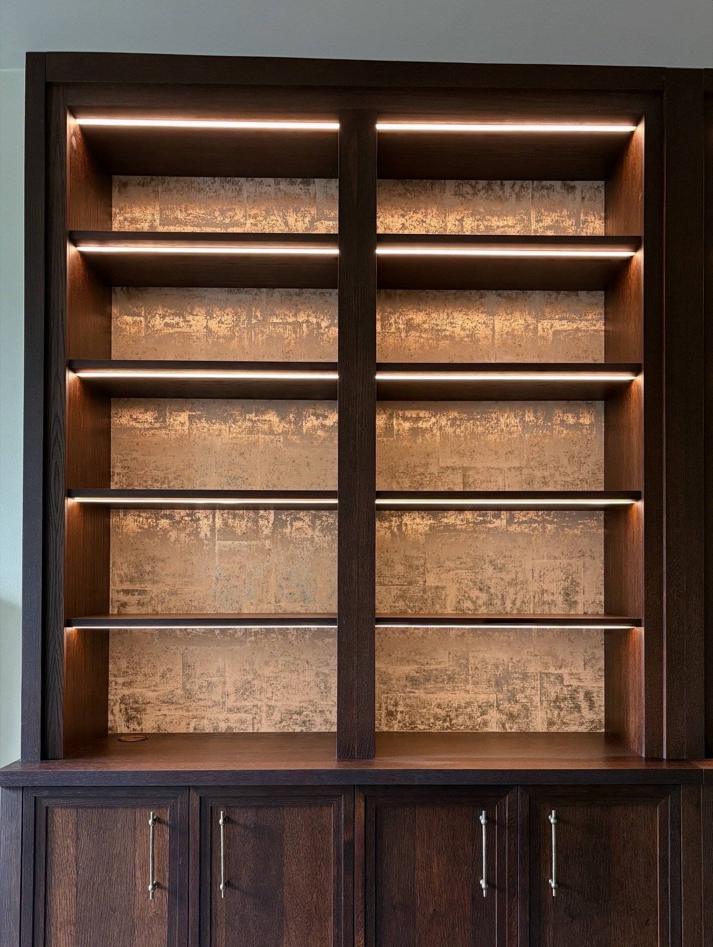 Illuminated Oak Shelving